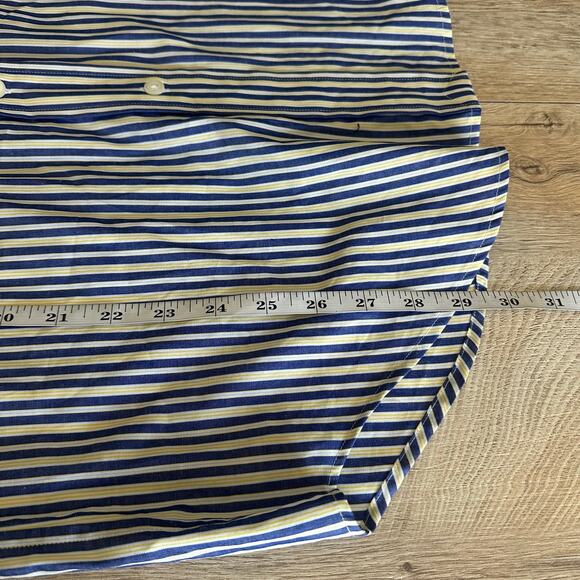 Lauren Ralph Lauren Striped Crest Embroidered Cotton Button Up Shirt 4 - Picture 7 of 7